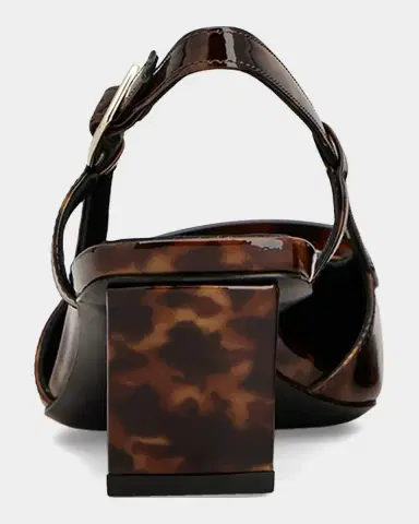 Roger Vivier Belle Vivier 45mm Turtle-Buckle Printed Leather Slingback Pumps | Thumbnail 2 Roger Vivier Belle Vivier 45mm Turtle-Buckle Printed Leather Slingback Pumps | Thumbnail 2