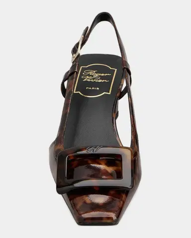 Roger Vivier Belle Vivier 45mm Turtle-Buckle Printed Leather Slingback Pumps | Thumbnail 6 Roger Vivier Belle Vivier 45mm Turtle-Buckle Printed Leather Slingback Pumps | Thumbnail 6