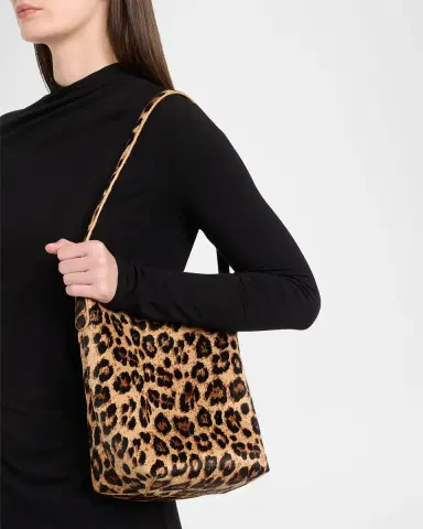 Mansur Gavriel Everyday Cabas Small Leopard-Print Animal Hair Shoulder Bag | Thumbnail 2