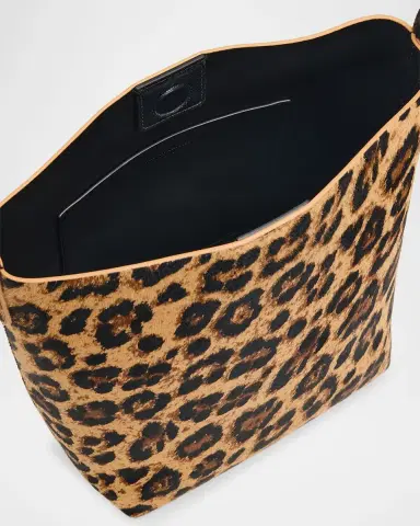 Mansur Gavriel Everyday Cabas Small Leopard-Print Animal Hair Shoulder Bag | Thumbnail 4