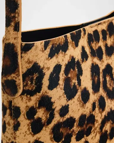Mansur Gavriel Everyday Cabas Small Leopard-Print Animal Hair Shoulder Bag | Thumbnail 6