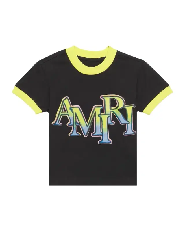 Amiri Kid 's Staggered Logo Ringer T-Shirt, Size 6-