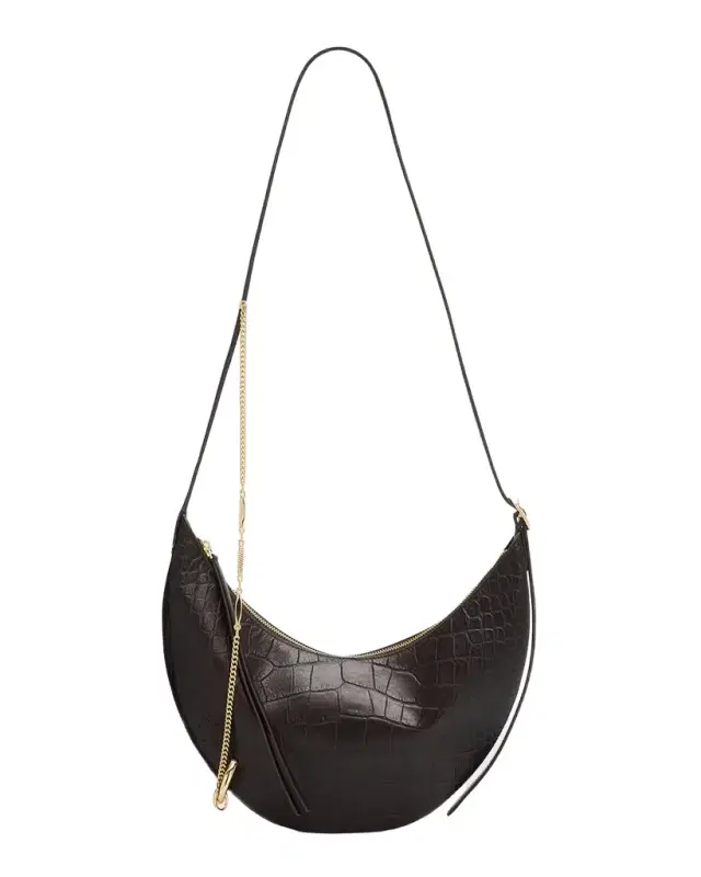 Tory Burch Pierced Croc-Embossed Leather Crossbody Bag