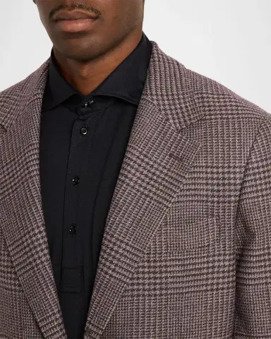 Brunello Cucinelli Men's Glen Plaid Wool-Cashmere Suit Jacket | Thumbnail 5