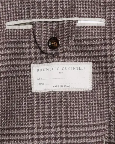Brunello Cucinelli Men's Glen Plaid Wool-Cashmere Suit Jacket | Thumbnail 6