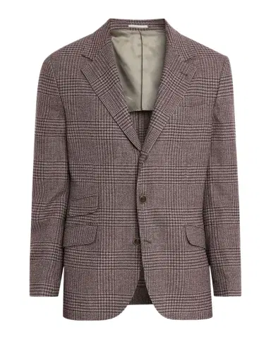 Brunello Cucinelli Men's Glen Plaid Wool-Cashmere Suit Jacket | Thumbnail 1