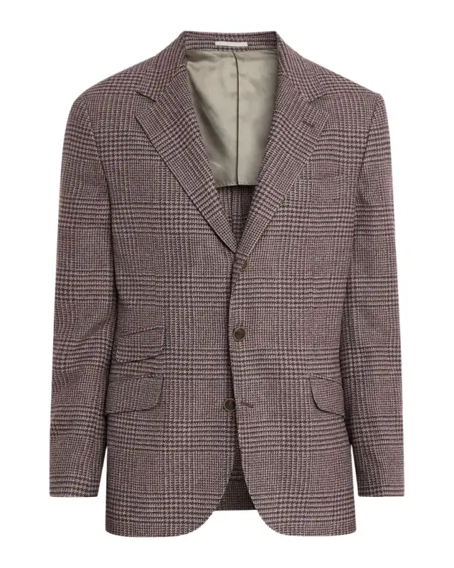 Brunello Cucinelli Men 's Glen Plaid Wool-Cashmere Suit Jacket