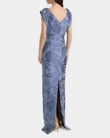 Lela Rose Floral Jacquard Gown | Thumbnail 3 Lela Rose Floral Jacquard Gown | Thumbnail 3