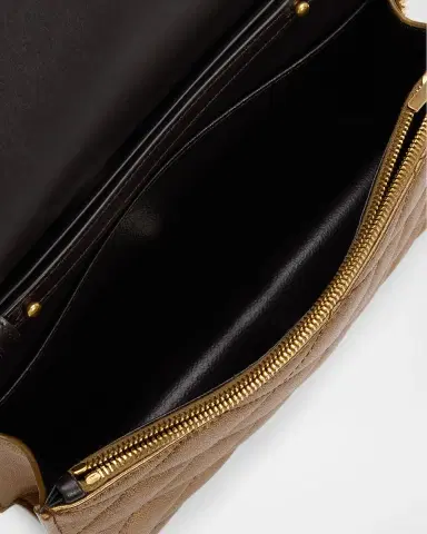 Saint Laurent Envelope Small YSL Wallet on Chain in Metallic Leather | Thumbnail 4