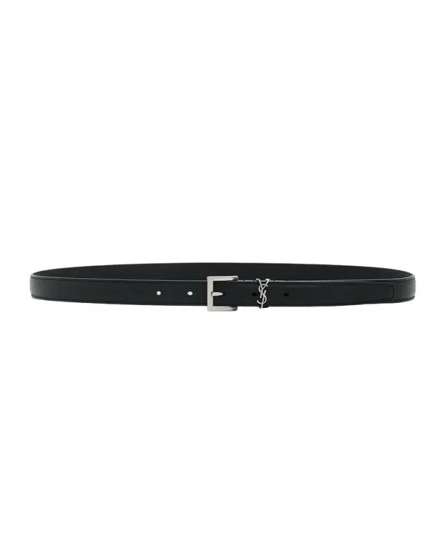 Saint Laurent Men 's Cassandre Leather Belt