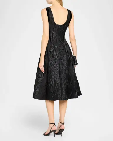 Jason Wu Collection Mixed-Media Patchwork Sleeveless Low-Back Midi Dress | Thumbnail 3 Jason Wu Collection Mixed-Media Patchwork Sleeveless Low-Back Midi Dress | Thumbnail 3