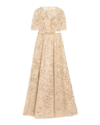 Rickie Freeman for Teri Jon Sequined Floral Tulle Gown | Thumbnail 1