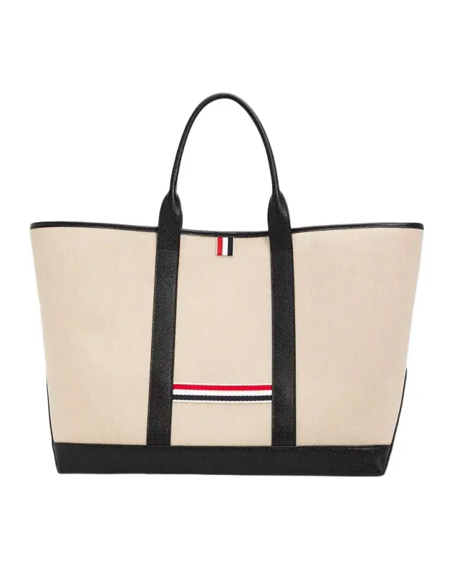 Thom Browne Tool Medium Raffia Tote Bag