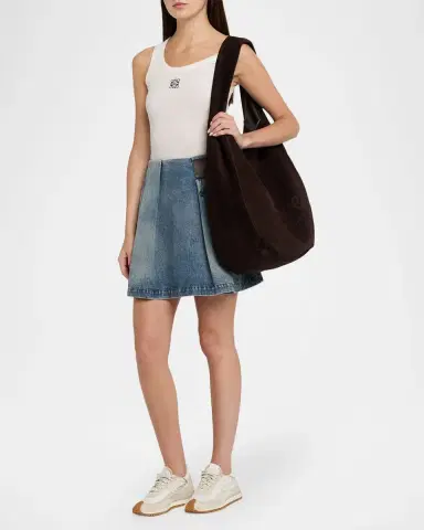 LOEWE Men 's Sway Hobo Bag in Suede Calfskin | Thumbnail 6 LOEWE Men 's Sway Hobo Bag in Suede Calfskin | Thumbnail 6