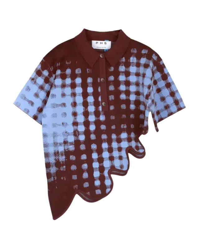 PH5 Ebony Asymmetric Wavy Polo