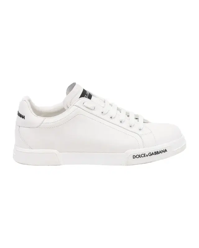 Dolce & Gabbana Men 's Portofino Leather Low-Top Sneakers