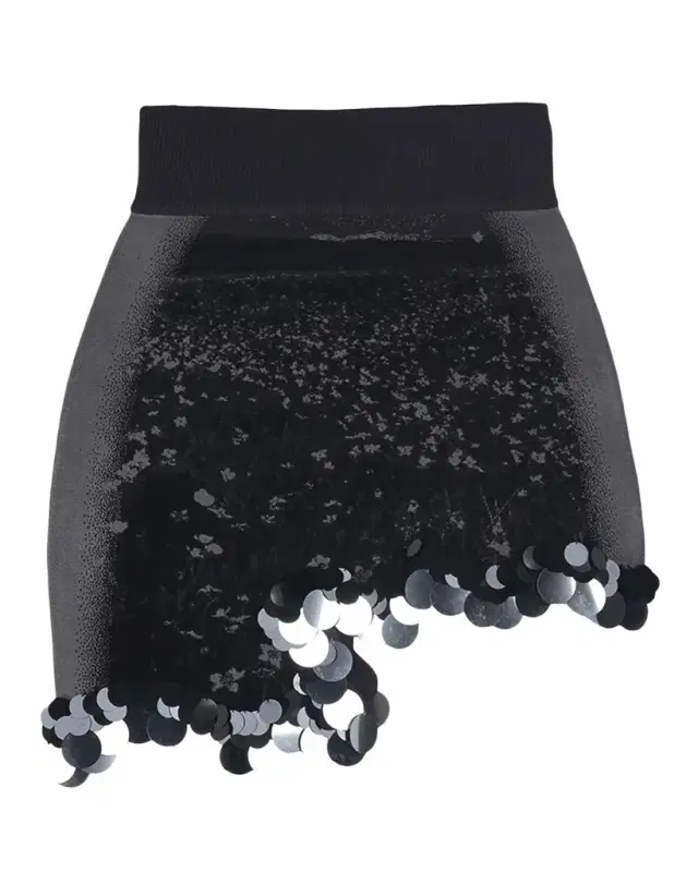 PH5 Casey Sequined Asymmetric Wavy Mini Skirt
