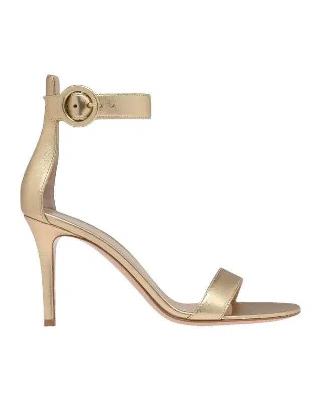 Gianvito Rossi Portofino 85MM Metallic Leather Sandals