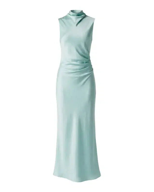 Toccin Koralie Draped-Neck Midi Dress