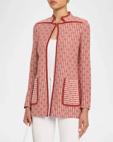 Misook Geometric Knit Jacket | Thumbnail 4