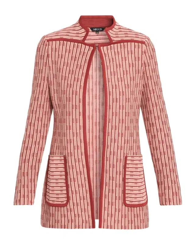 Misook Geometric Knit Jacket