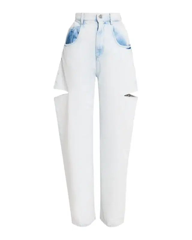 MM6 Maison Margiela Cutout Bleached Barrel-Leg Jeans