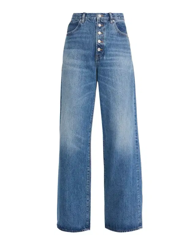 Frame The Loose Exposed Button-Fly Jeans