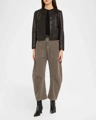 Nili Lotan Ophelie Leather Collarless Jacket | Thumbnail 2
