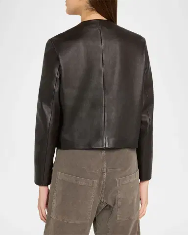 Nili Lotan Ophelie Leather Collarless Jacket | Thumbnail 3