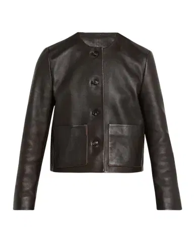 Nili Lotan Ophelie Leather Collarless Jacket | Thumbnail 1