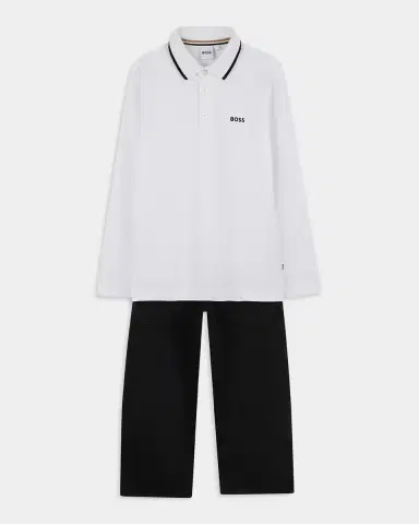 BOSS Boy's Logo Long-Sleeve Polo Shirt | Thumbnail 3 BOSS Boy's Logo Long-Sleeve Polo Shirt | Thumbnail 3