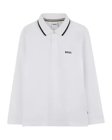 BOSS Boy's Logo Long-Sleeve Polo Shirt | Thumbnail 1 BOSS Boy's Logo Long-Sleeve Polo Shirt | Thumbnail 1