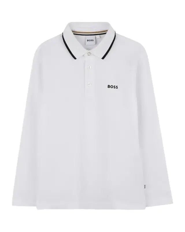 Boy's Logo Long-Sleeve Polo Shirt