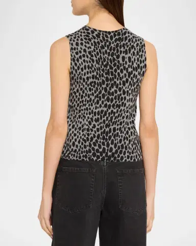 Nili Lotan Nessa Cheetah Cashmere Sweater Tank | Thumbnail 3