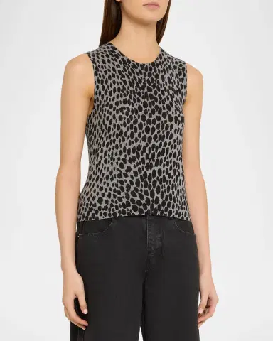 Nili Lotan Nessa Cheetah Cashmere Sweater Tank | Thumbnail 4