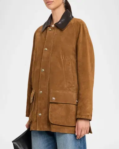 Nili Lotan Kedem Suede Parka Jacket | Thumbnail 4