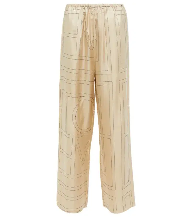 Toteme Logo wide-leg silk pants