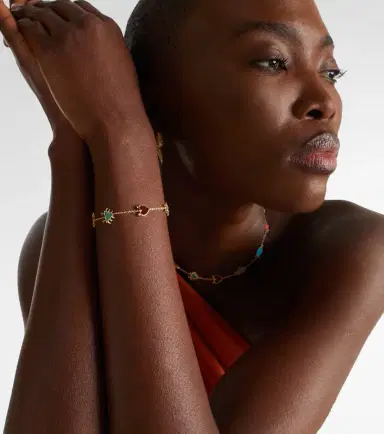 Yvonne Leon Yvonne Léon Petits Personnages 9kt gold bracelet with gemstones | Thumbnail 2