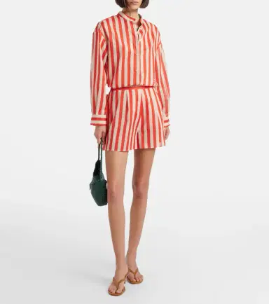 Eres Twins striped cotton voile shorts | Thumbnail 4