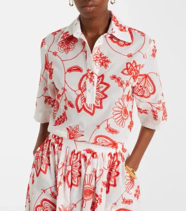Eres Izana embroidered cotton-blend shirt | Thumbnail 4 Eres Izana embroidered cotton-blend shirt | Thumbnail 4