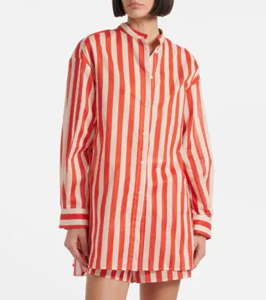 Eres Duetto striped cotton voile shirt | Thumbnail 7