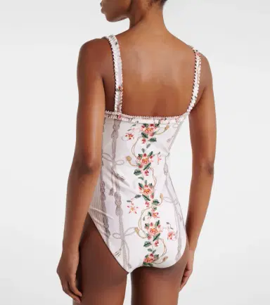 Agua by Agua Bendita Limon ruffled embroidered swimsuit | Thumbnail 6