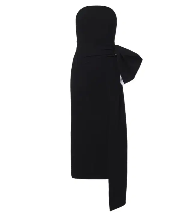 Draped strapless crêpe cocktail dress