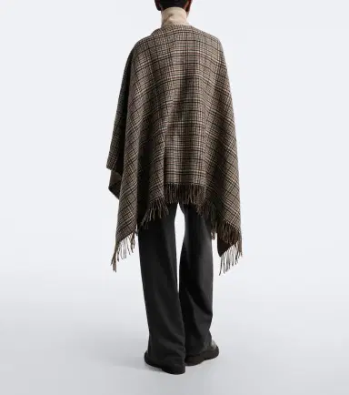 Brunello Cucinelli Checked cashmere poncho | Thumbnail 6 Brunello Cucinelli Checked cashmere poncho | Thumbnail 6