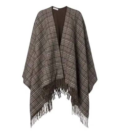 Brunello Cucinelli Checked cashmere poncho | Thumbnail 1 Brunello Cucinelli Checked cashmere poncho | Thumbnail 1