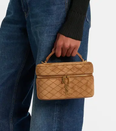 Saint Laurent Gaby Mini quilted suede vanity bag | Thumbnail 3