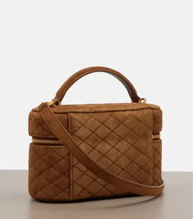 Saint Laurent Gaby Mini quilted suede vanity bag | Thumbnail 4