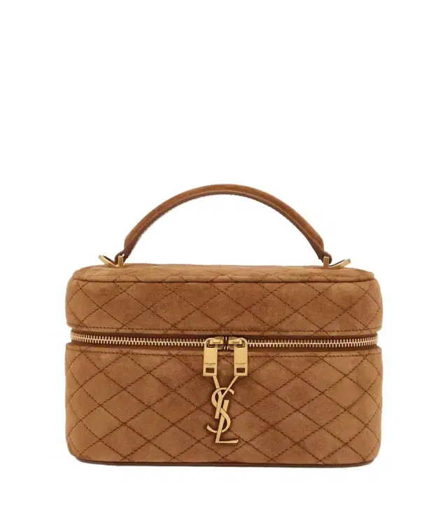 Saint Laurent Gaby Mini quilted suede vanity bag
