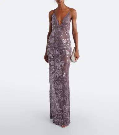 The New Arrivals Ilkyaz Ozel Claudie sequined lace gown | Thumbnail 2