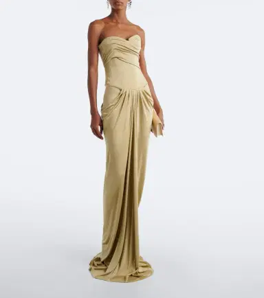 The New Arrivals Ilkyaz Ozel Draped gathered corset gown | Thumbnail 2